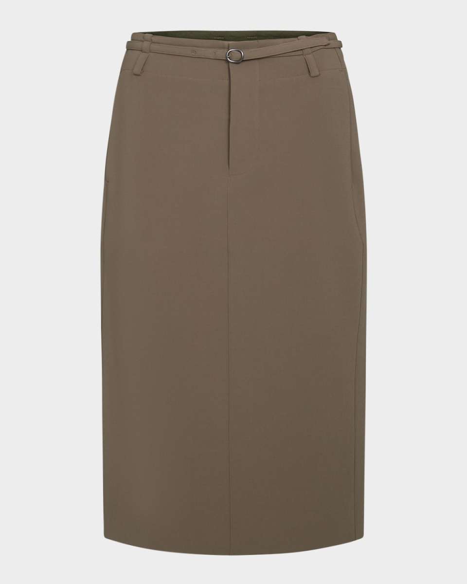 Belted Midi Pencil Skirt